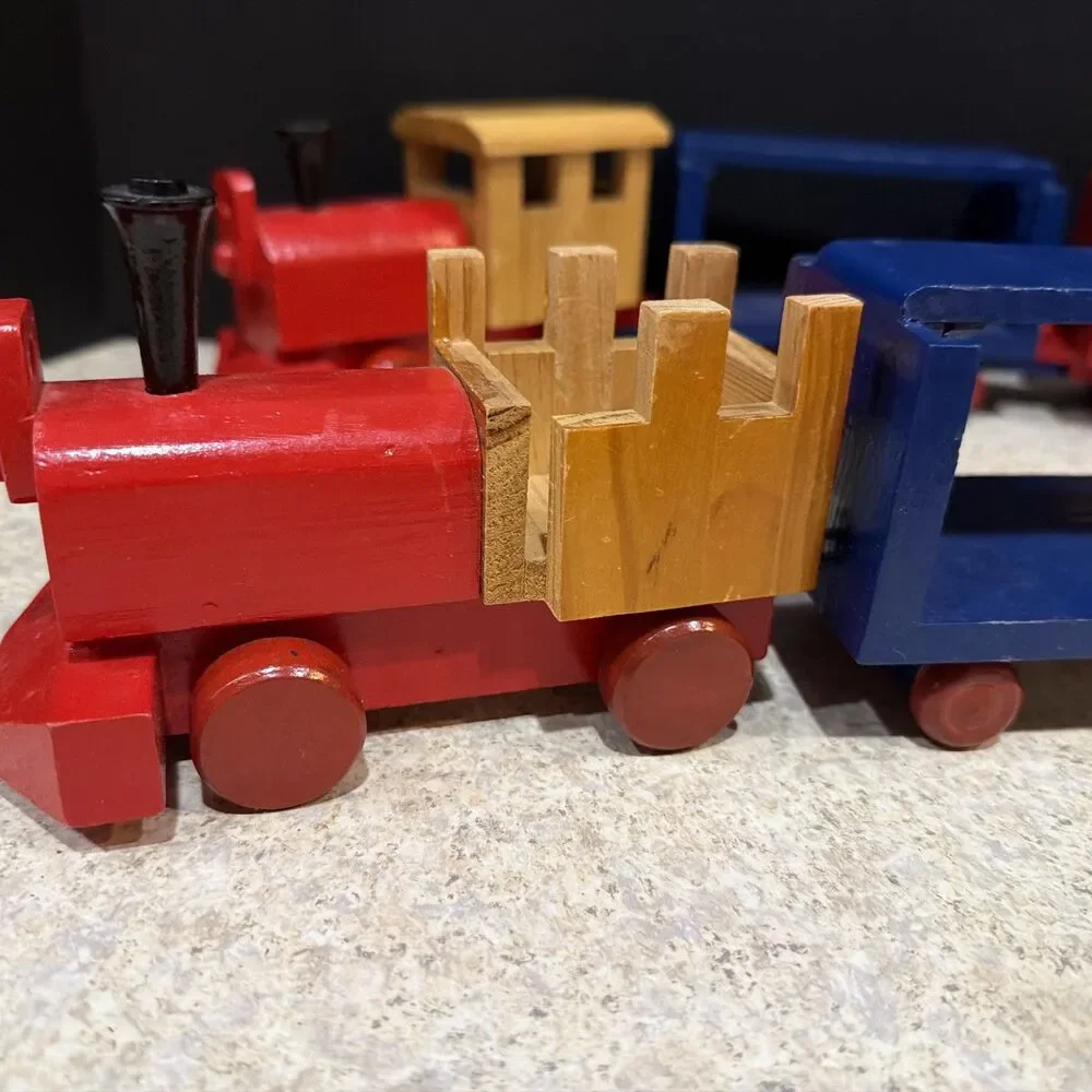 Vintage Wooden Circus Train  2 sets of three cars
